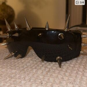 Black and Silver Spiked Sunglasses